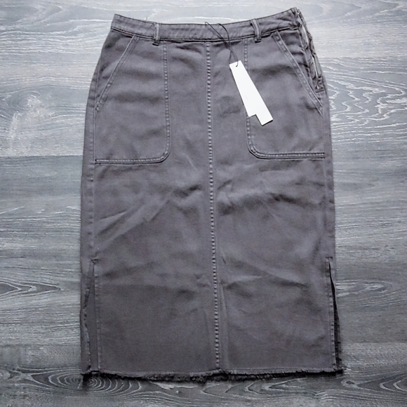 Mustard Seed Skirts Nwt Grey Denim Midi Skirt Poshmark